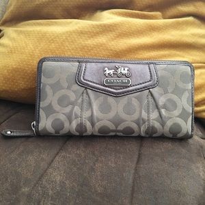 Coach Accordion Wallet - Bronze and Khaki